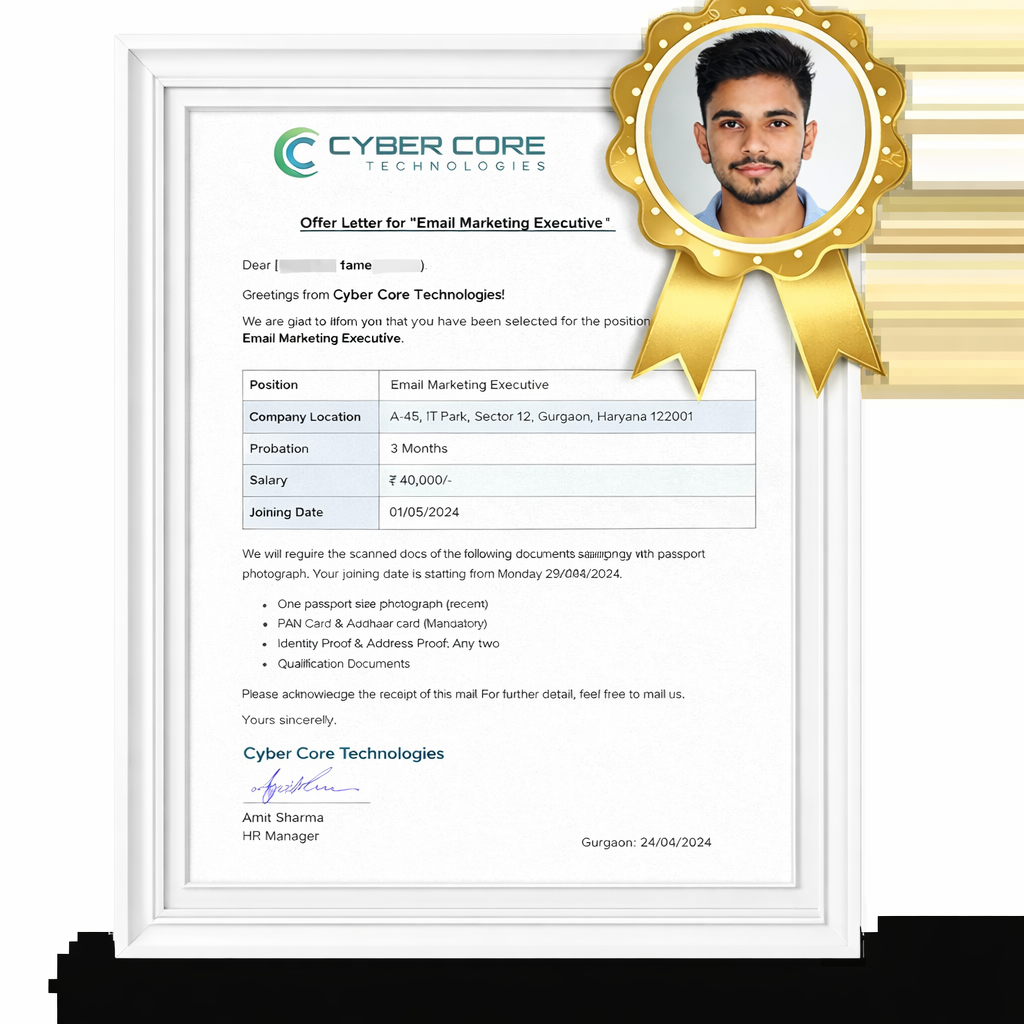 Job offer from Cyber Core Technologies