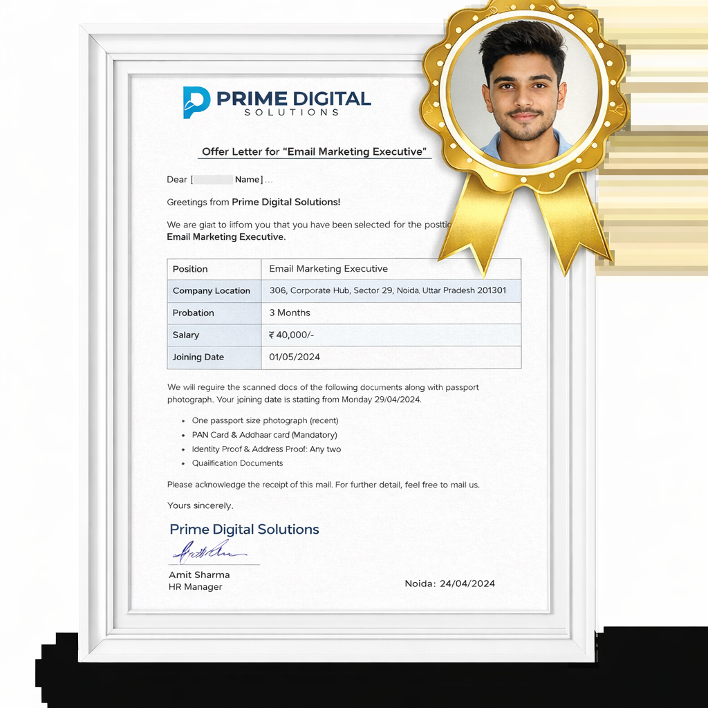 New job offer from Prime Digital Solutions